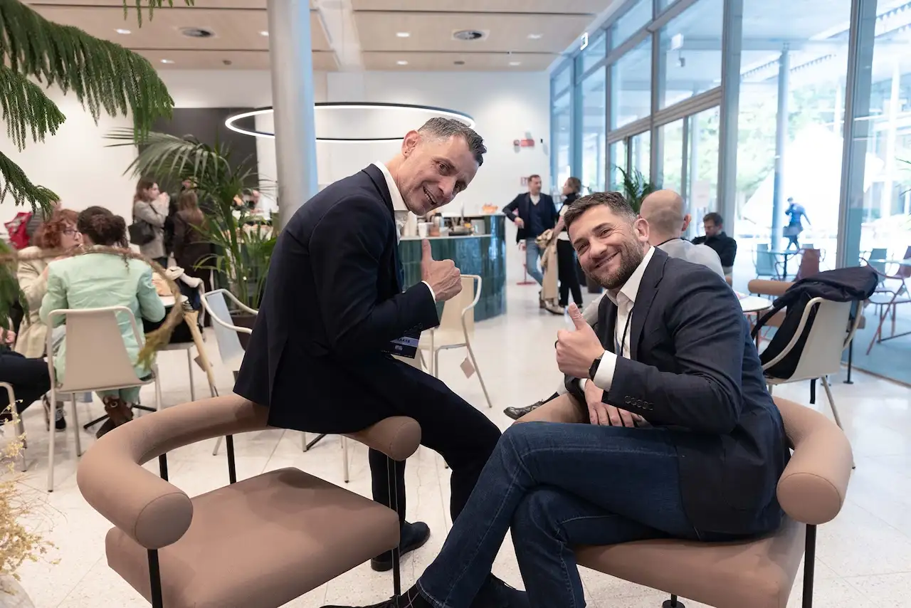 Guests talking in the lounge