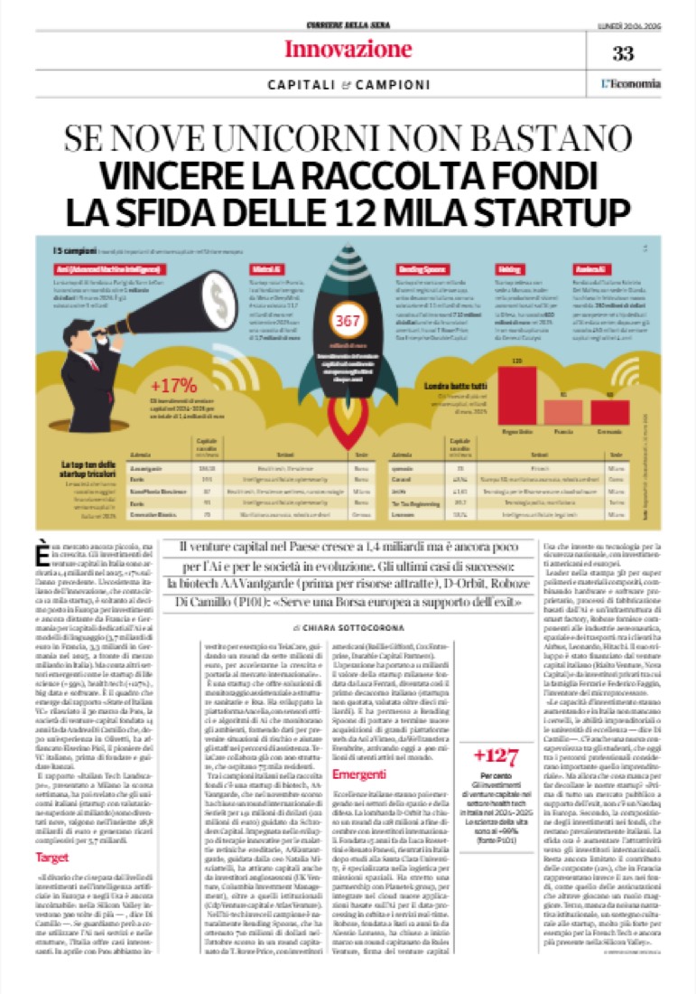 Corriere della Sera, Economia, 20 April 2026